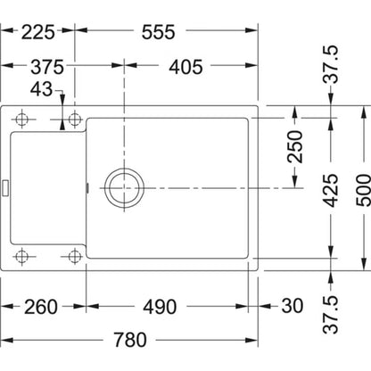 Granitvask MRG 611-78 XL 78x50 cm Stengrå