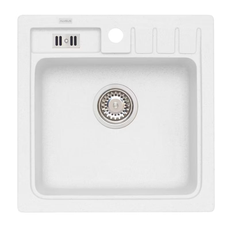 Granitvask Niagara 20 46,5x46,5 cm 1-Kammer Hvid