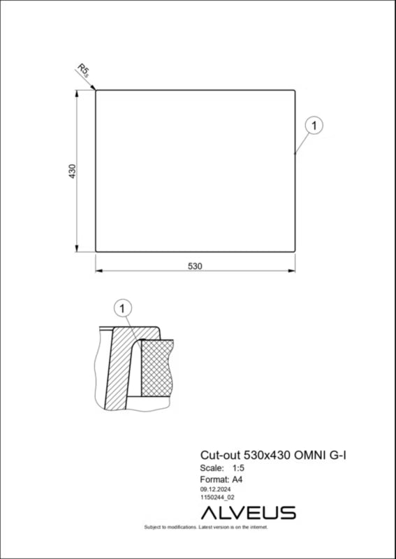 Granitvask Omni 30 55x45 cm Sort