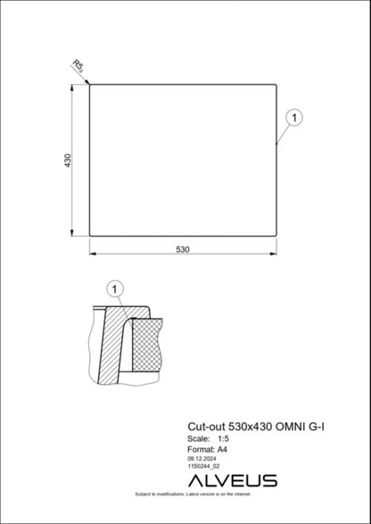 Granitvask Omni 30 55x45 cm Sort