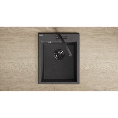 Granitvask One 1-Kammer 48x39 cm Sort