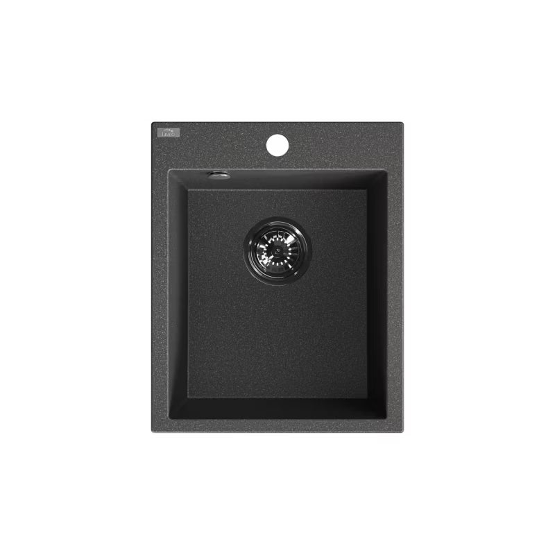 Granitvask One 1-Kammer 48x39 cm Sort