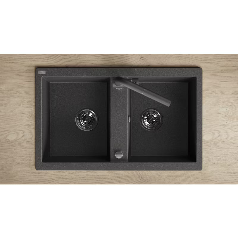 Granitvask Shire 2-Kammer 78x48 cm med Vandlås