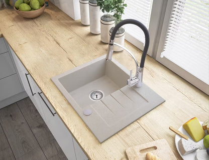 Granitvask Tinos 57,4x47 cm Beige med Afløbsbakke