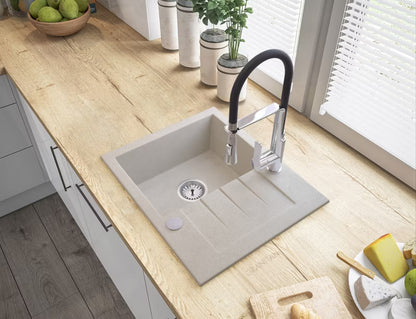 Granitvask Tinos 57,4x47 cm Beige med Afløbsbakke