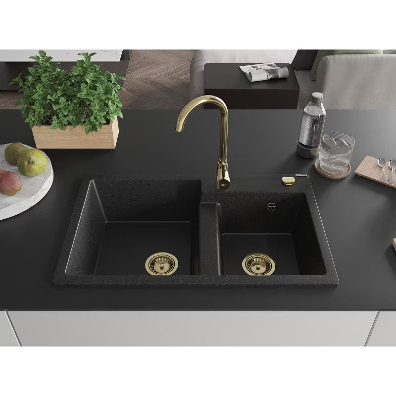 Granitvask Tomas 2-Kammer 80x50 cm