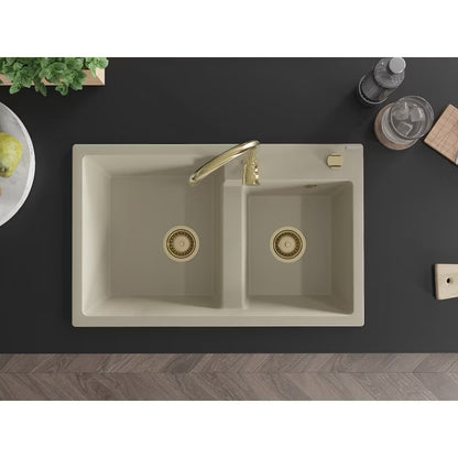 Granitvask Tomas 2-Kammer 80x50 cm Beige