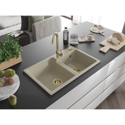Granitvask Tomas 2-Kammer 80x50 cm Beige
