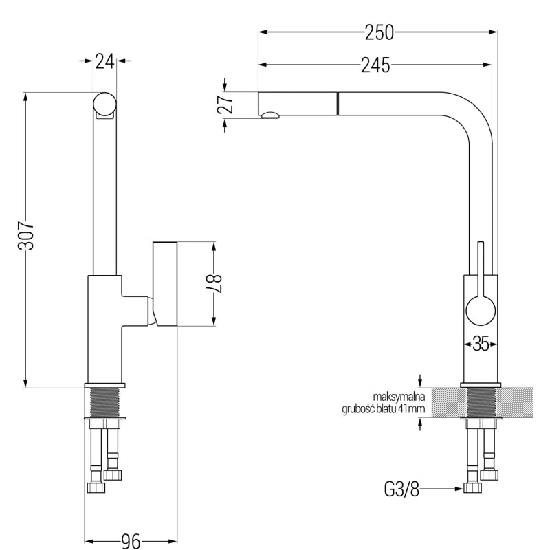 Granitvask Tomas 2-Kammer 80x50 cm Beige med Armatur