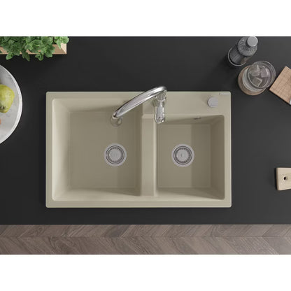 Granitvask Tomas 2-Kammer Beige med Armatur