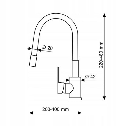 Granitvask Underlimet Manado 53,5x40 cm Sort