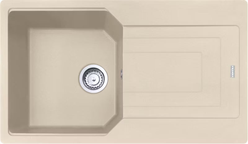 Granitvask Urban 86x50 cm Beige 1-Kammer med Afløbsbakke