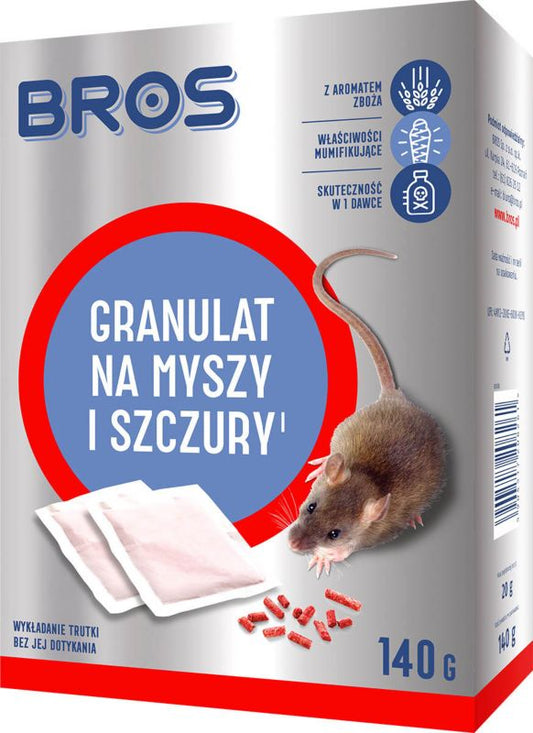 Granulat mod mus og rotter Bros 140 g