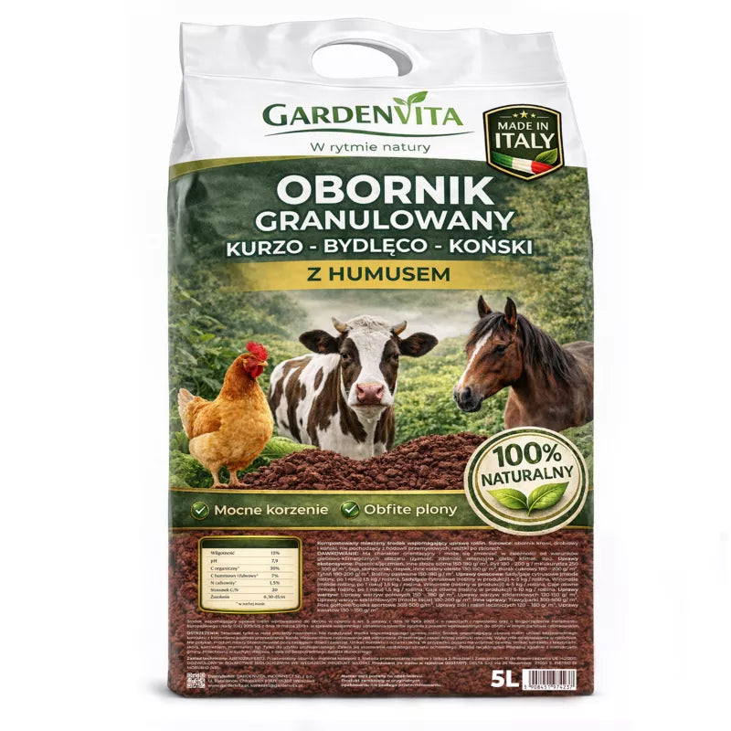 Granuleret Gødning Kvæg Hest Høns med Humus 5 Liter