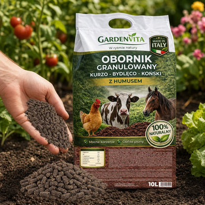 Granuleret Gødning Kvæg Hest Høns med Humus 10 Liter