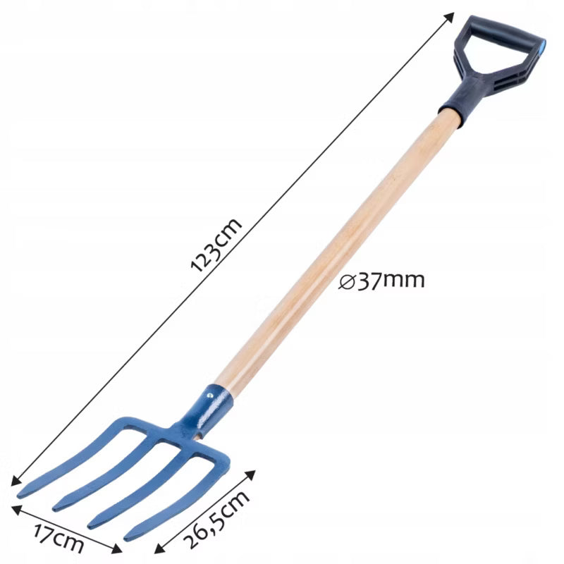 Gravegreb 4 Tænder 130 cm Stål