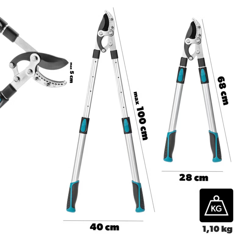 Grensaks Teleskopisk 68-100 cm Sølv Blå