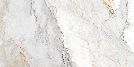 Astrea porcelænsflise 60 x 120 cm hvid mat‑finish med carving 1,44 m²
