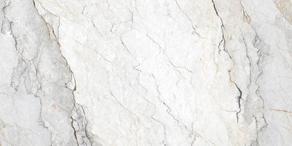 Astrea porcelænsflise 60 x 120 cm hvid mat‑finish med carving 1,44 m²