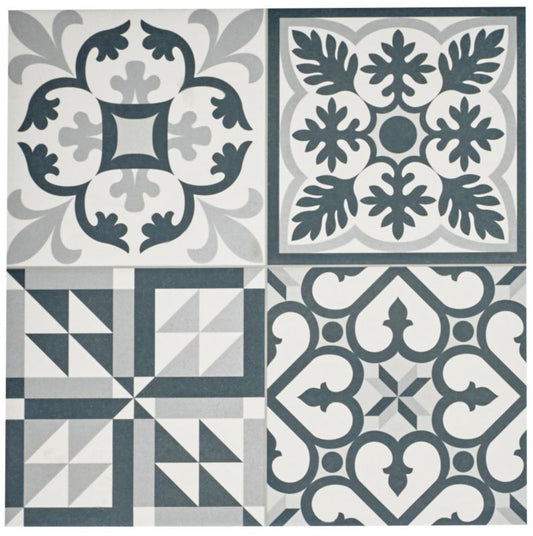 Heritage keramiske fliser 33,15 x 33,15 cm sort 1,32 m²