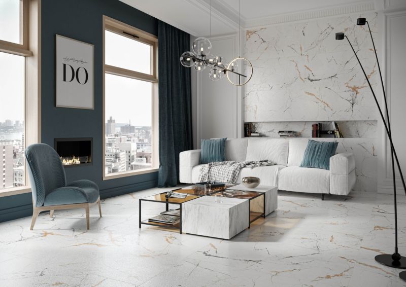Izium porcelænsfliser 60 x 120 cm hvid 1,44 m²