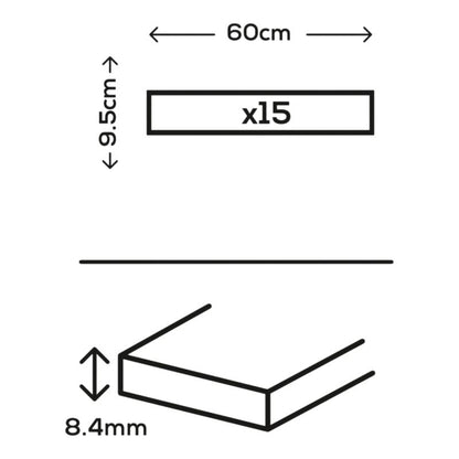 Gres Jolla 10 x 60 cm brun 0,86 m²