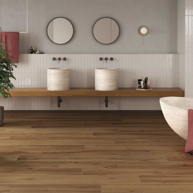 Frostbestandig Daring porcelænsflise 24 x 120 cm nut 1,16 m²