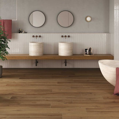Frostbestandig Daring porcelænsflise 24 x 120 cm nut 1,16 m²