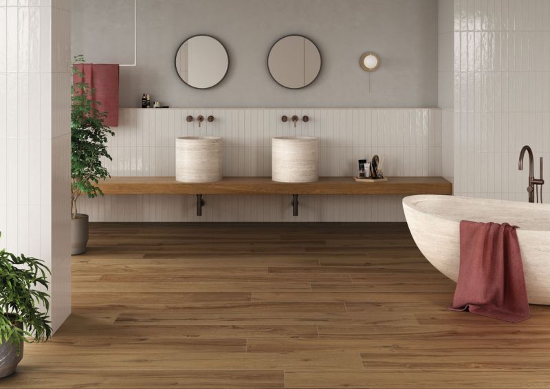 Frostbestandig Daring porcelænsflise 24 x 120 cm nut 1,16 m²