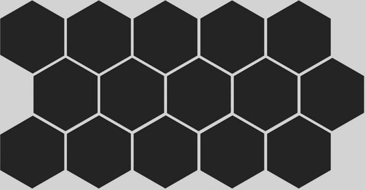 Frostbestandig Hex porcelænsflise 26,5 x 51 cm mat-sort 0,95 m²