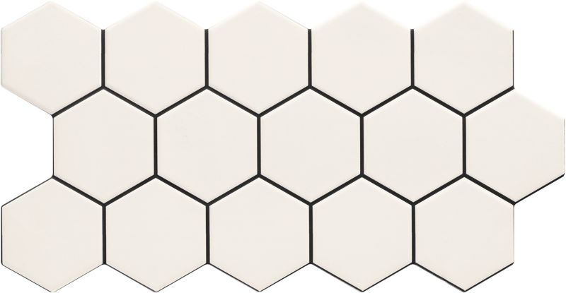 Frostbestandig Hex-gulvflise 26,5 x 51 cm snow 0,95 m²