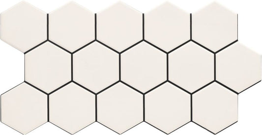 Frostbestandig Hex-gulvflise 26,5 x 51 cm snow 0,95 m²
