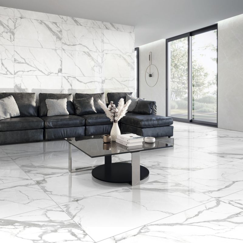 Frostbestandig Nisida Slim porcelænsflise 60 x 120 cm hvid 2,16 m²