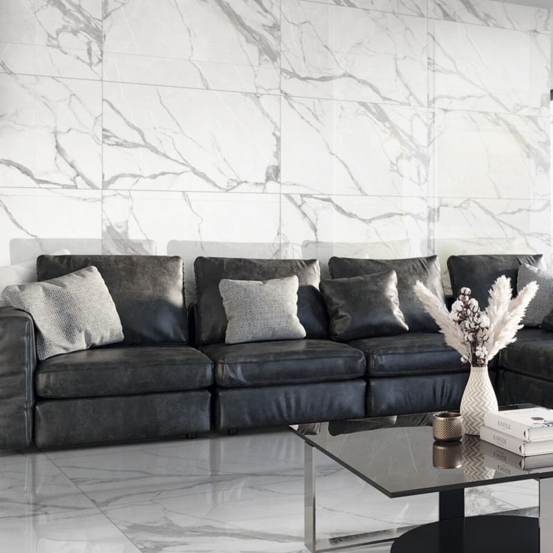 Frostbestandig Nisida Slim porcelænsflise 60 x 120 cm hvid 2,16 m²