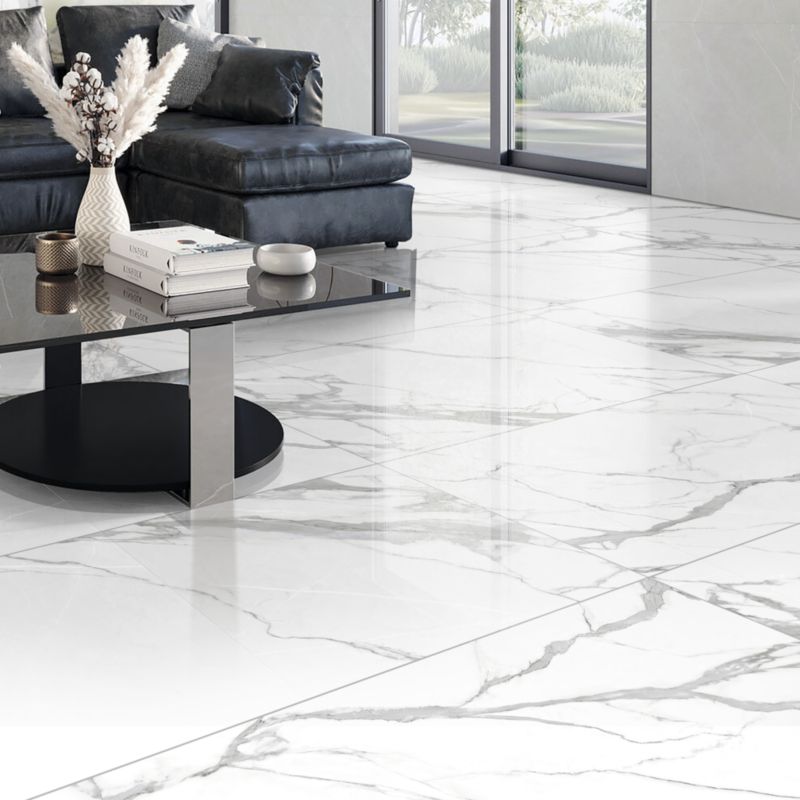 Frostbestandig Nisida Slim porcelænsflise 60 x 120 cm hvid 2,16 m²