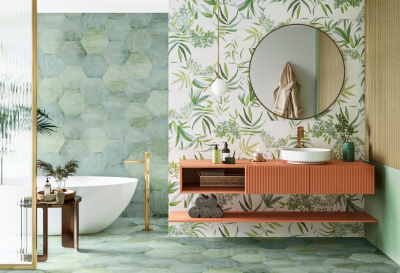 Frostbestandig Oasis Aquamarine porcelænsflise 28,5 x 33 cm 1 m²