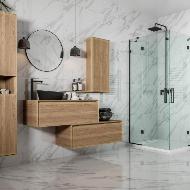 Frostbestandig poleret og glaseret Lomero Ceramstic porcelænsflise 120 x 60 cm hvid 1,44 m²