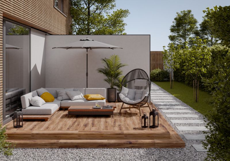 Frostbestandig porcelænsflise Pont 19,3 x 120 cm okker 1,16 m²