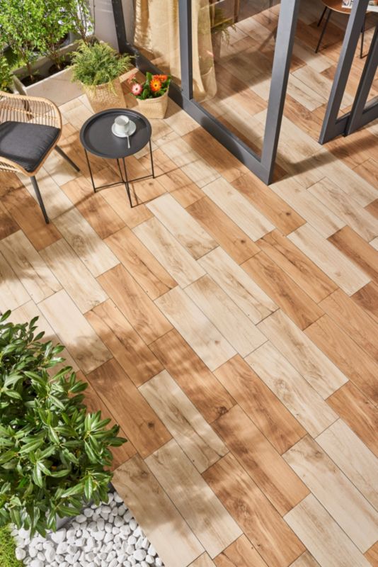 Frostbestandig porcelænsflise Poupia GoodHome 20 x 60 cm brun 1,44 m²