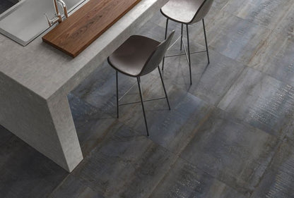 Frostbestandig glaseret porcelænsflise 60 x 120 cm metal iron 1,44 m²