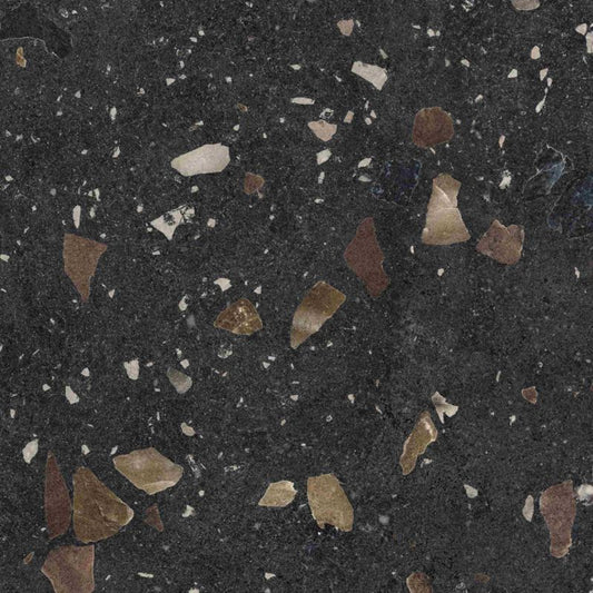 Frostbestandig glaseret porcelænsflise Artesano 59,7 x 59,7 x 2 cm sort 0,71 m²