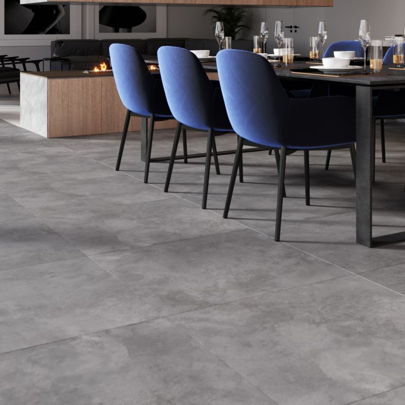 Frostbestandig glaseret Ashford GoodHome klinke 59,8 x 59,8 cm grå 1,07 m²