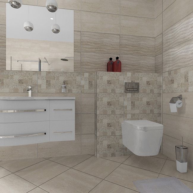 Frostbestandig glaseret Augusto-gulvflise 45 x 45 cm beige 1,82 m²