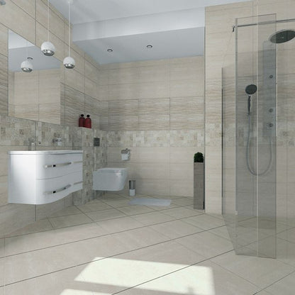 Frostbestandig glaseret Augusto-gulvflise 45 x 45 cm beige 1,82 m²