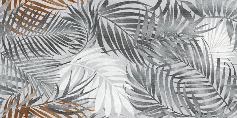 Frostsikker glaseret porcelænsflise Botanic 59,7 x 119,7 cm grå 1,43 m²