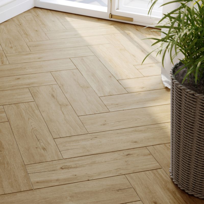 Frostbestandig glaseret porcelænsflise Boxwood GoodHome 18,5 x 59,8 cm brun 1 m²