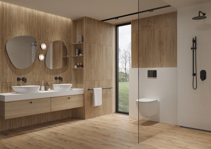 Frostbestandig glasert porcelænsflise Cersanit Marika 22,1 x 89 cm brun 0,97 m²