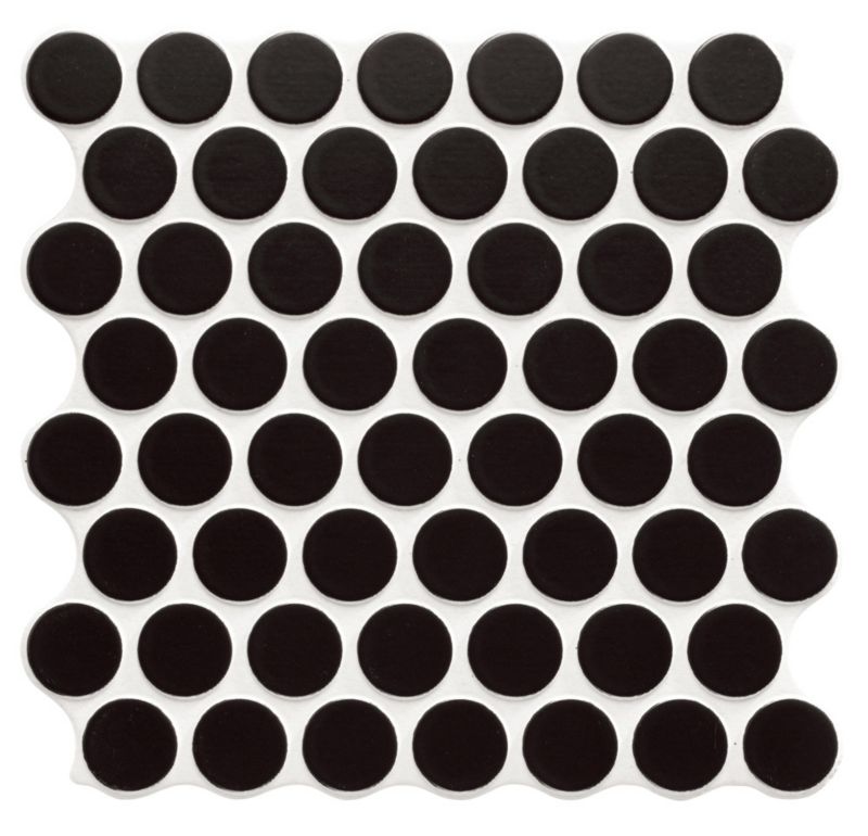 Frostbestandig glasurert klinker Circle 31 x 31 cm sort 0,86 m²