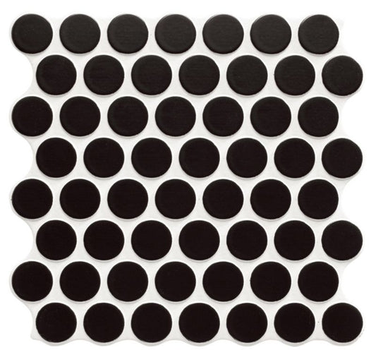Frostbestandig glasurert klinker Circle 31 x 31 cm sort 0,86 m²