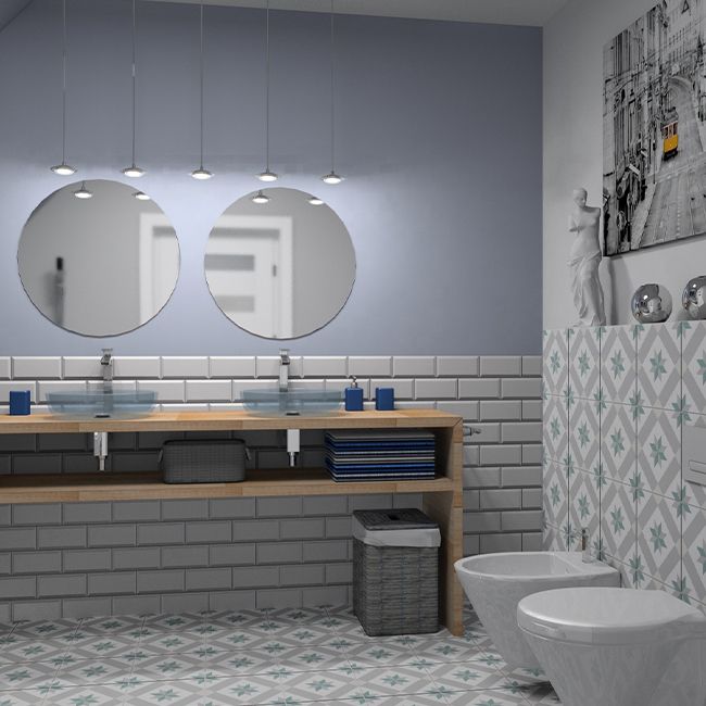 Frostbestandig glaseret Etienne porcelænsflise 60 x 60 cm greige 1,44 m²